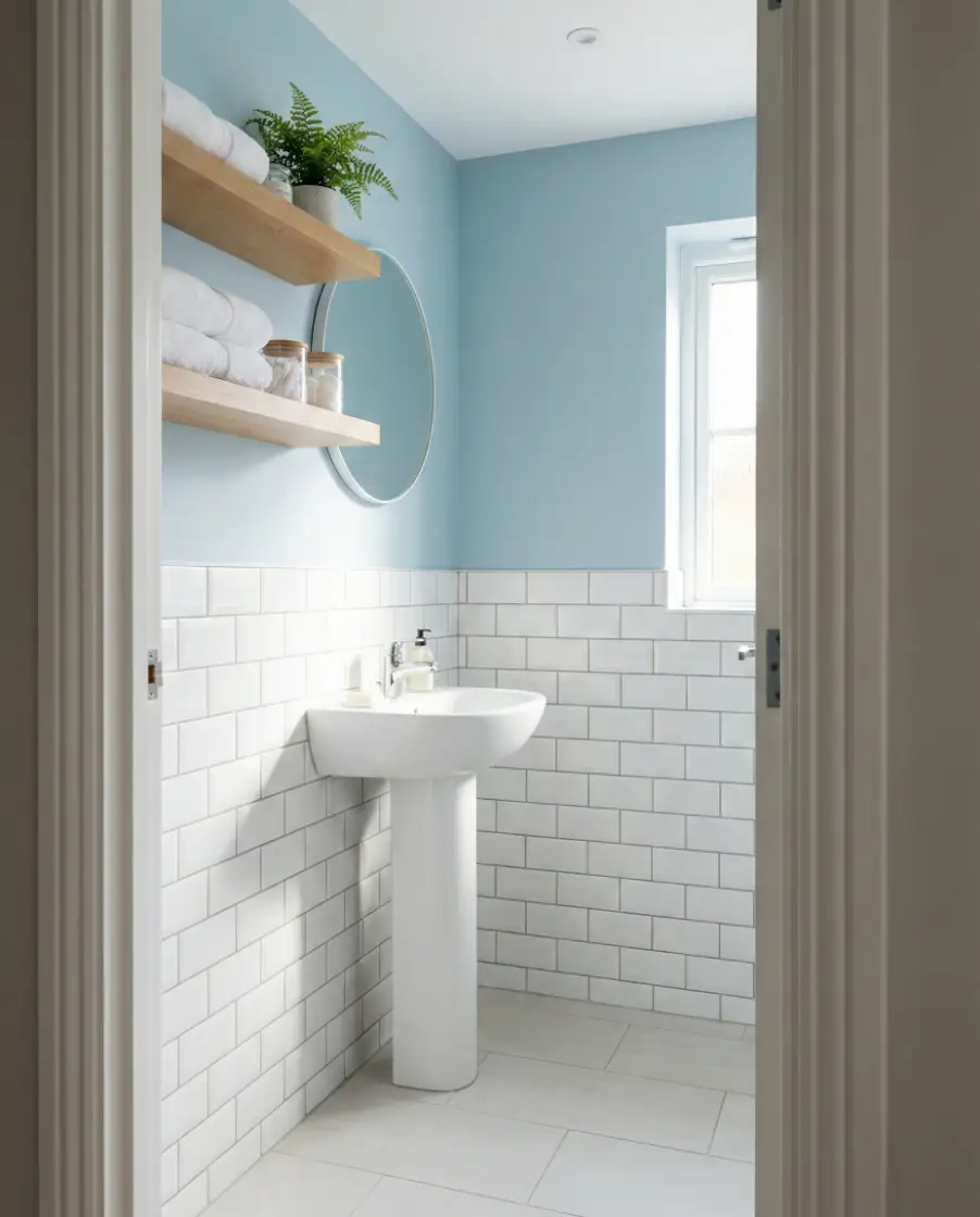 Aesthetic Blue Apartment Bathroom 2