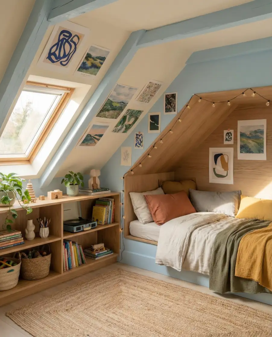 Aesthetic Teen Attic with Slanted Style 1