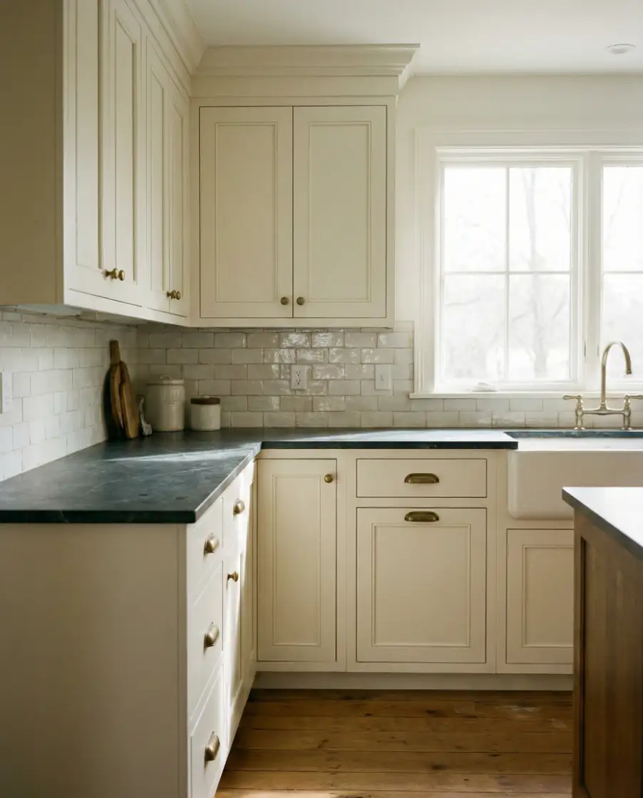 Backsplash Texture with White Cabinets 1
