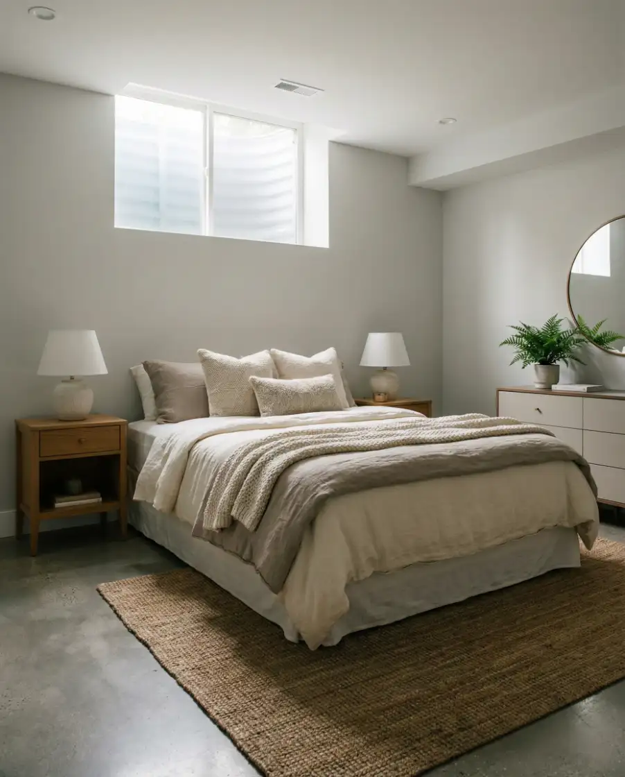 Basement Bedroom with Small Window Design Focus 1