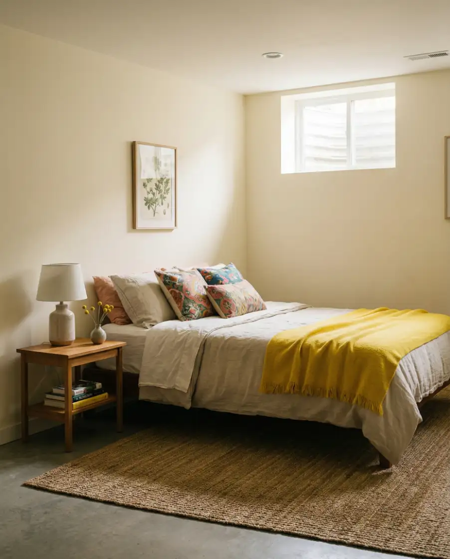 Basement Bedroom with Small Window Design Focus 2