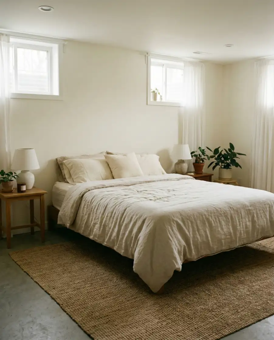 Basement Bedroom with Windows and Relaxed Daytime Feel 1