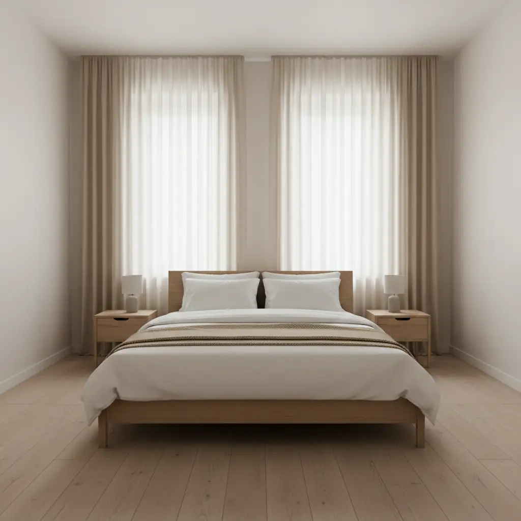 Beige Curtains for Modern Minimalist Bedrooms 1