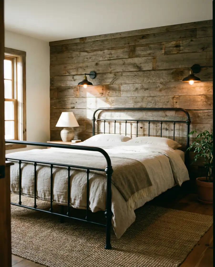 Black Accents Rustic Bedroom 2