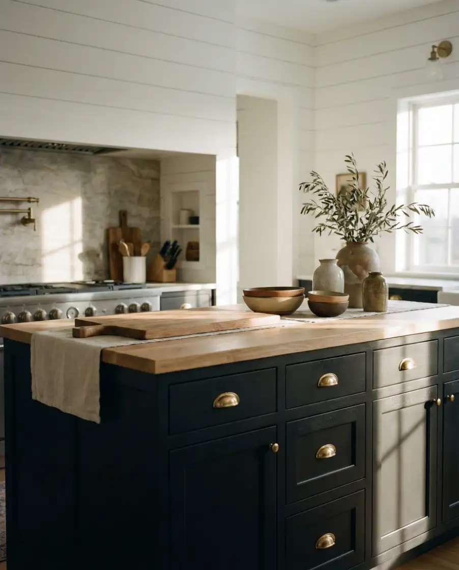 Black Lower Cabinets White Upper Balance 2