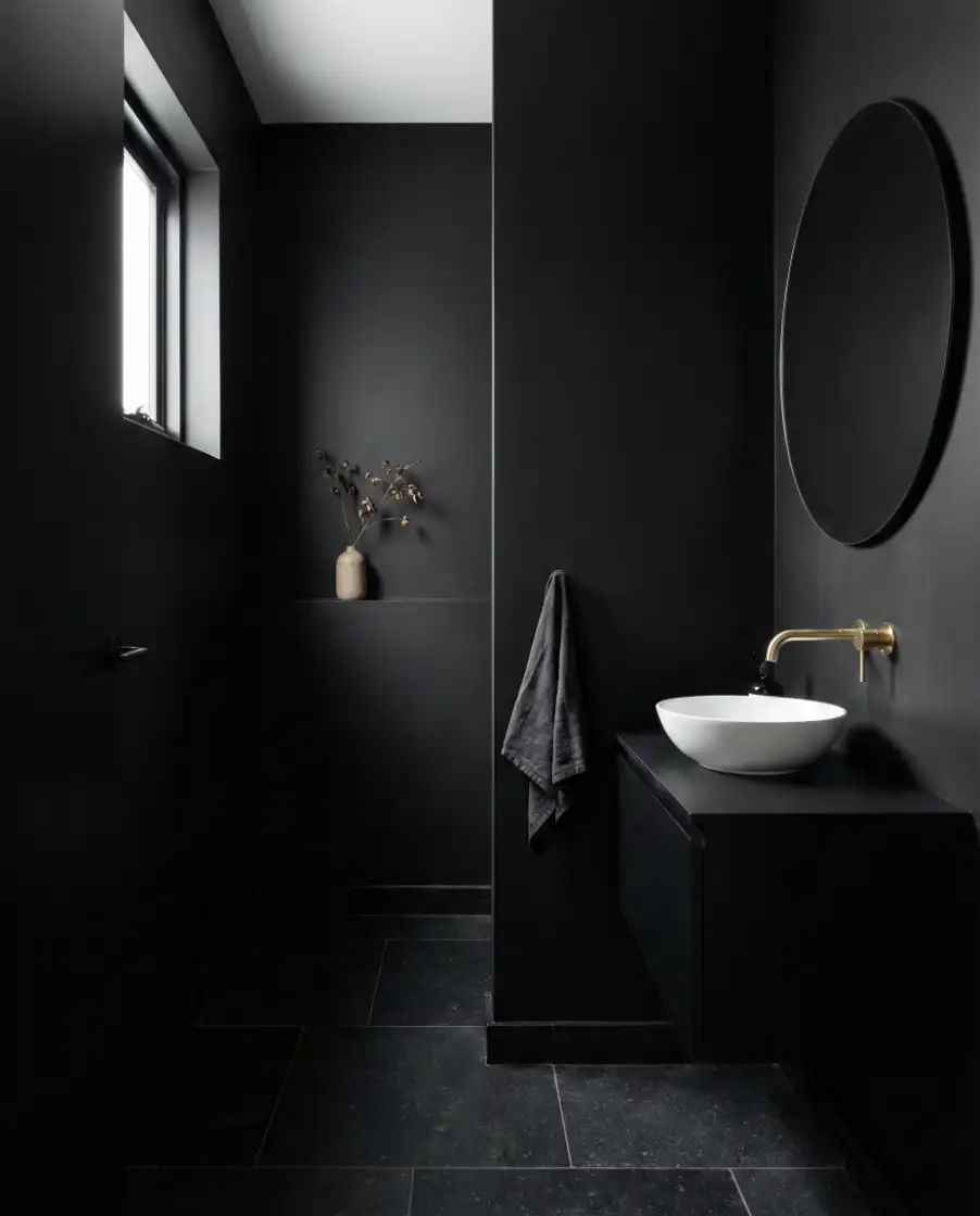 Black Modern Powder Room 1