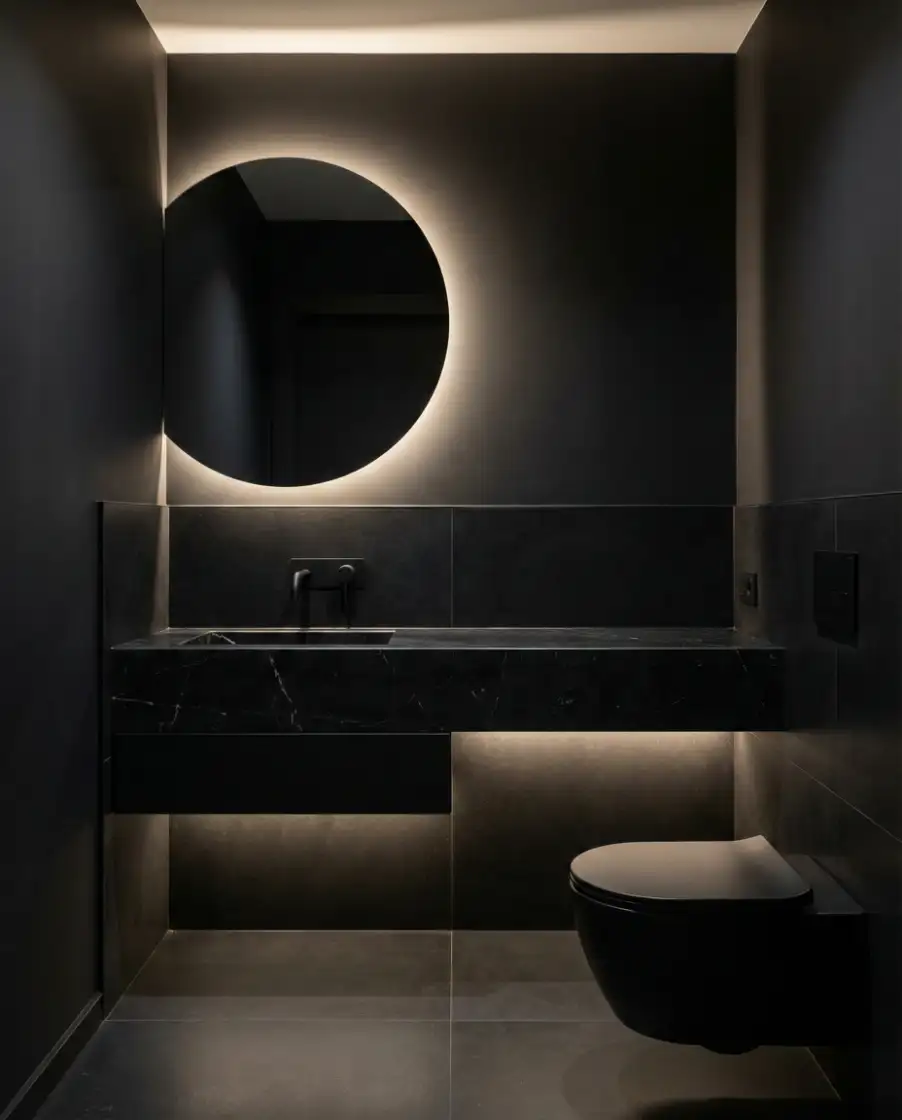 Black Modern Powder Room 2