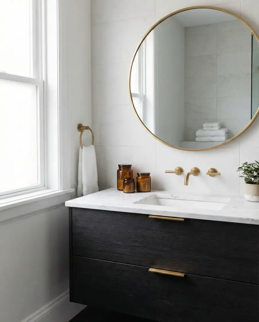 Black White Gold Elegant Master Bath 1