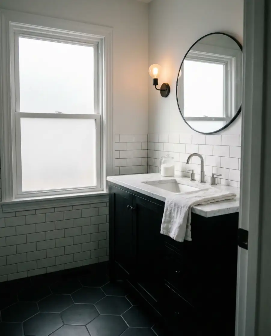 Black and White Guest Bathroom Update 2