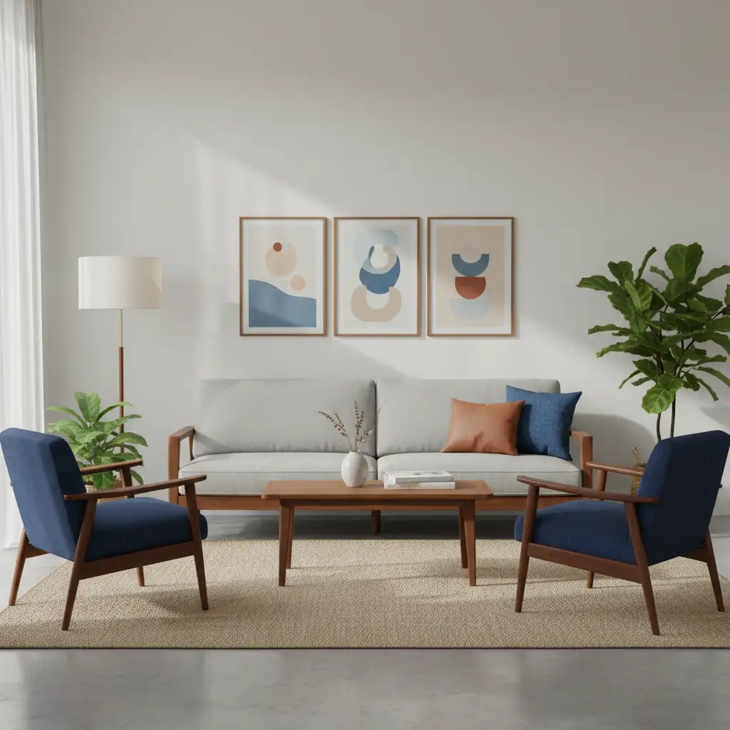 Blue Accents for a Collected Feel 1