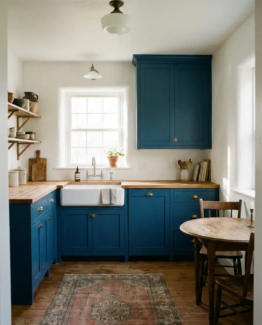 Blue Accents in Small Kitchens 2