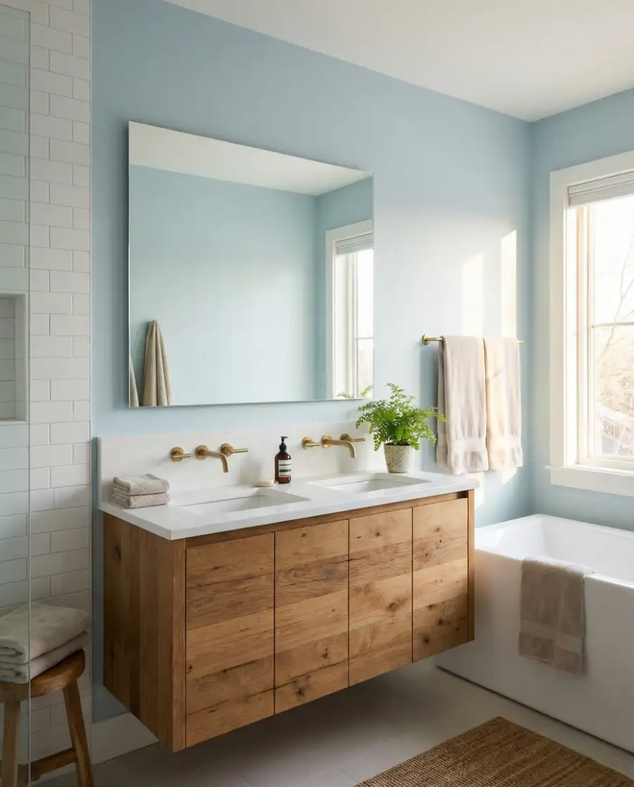 Blue Primary Bathrooms with a Relaxed Feel 1