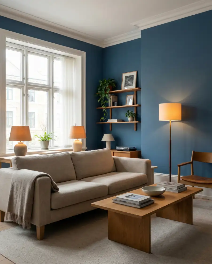 Blue Walls with Soft Ambient Lighting 2