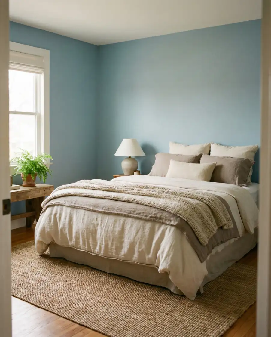 Blue and Neutral Cozy Bedroom 1