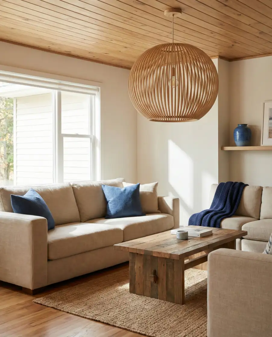 Blue and Wood Lighting Combinations 1