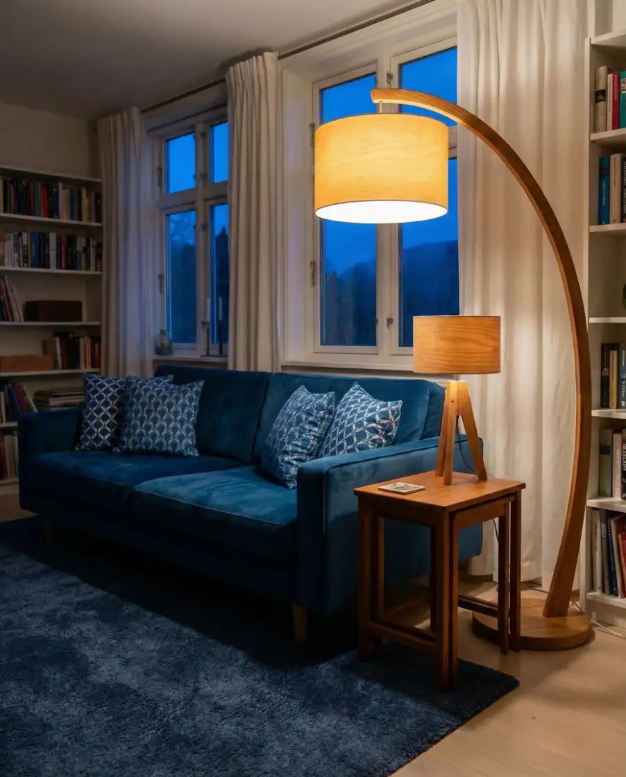 Blue and Wood Lighting Combinations 2
