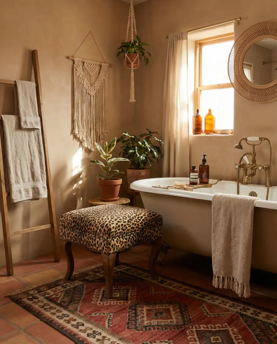 Bohemian Leopard Accent Bathroom 1