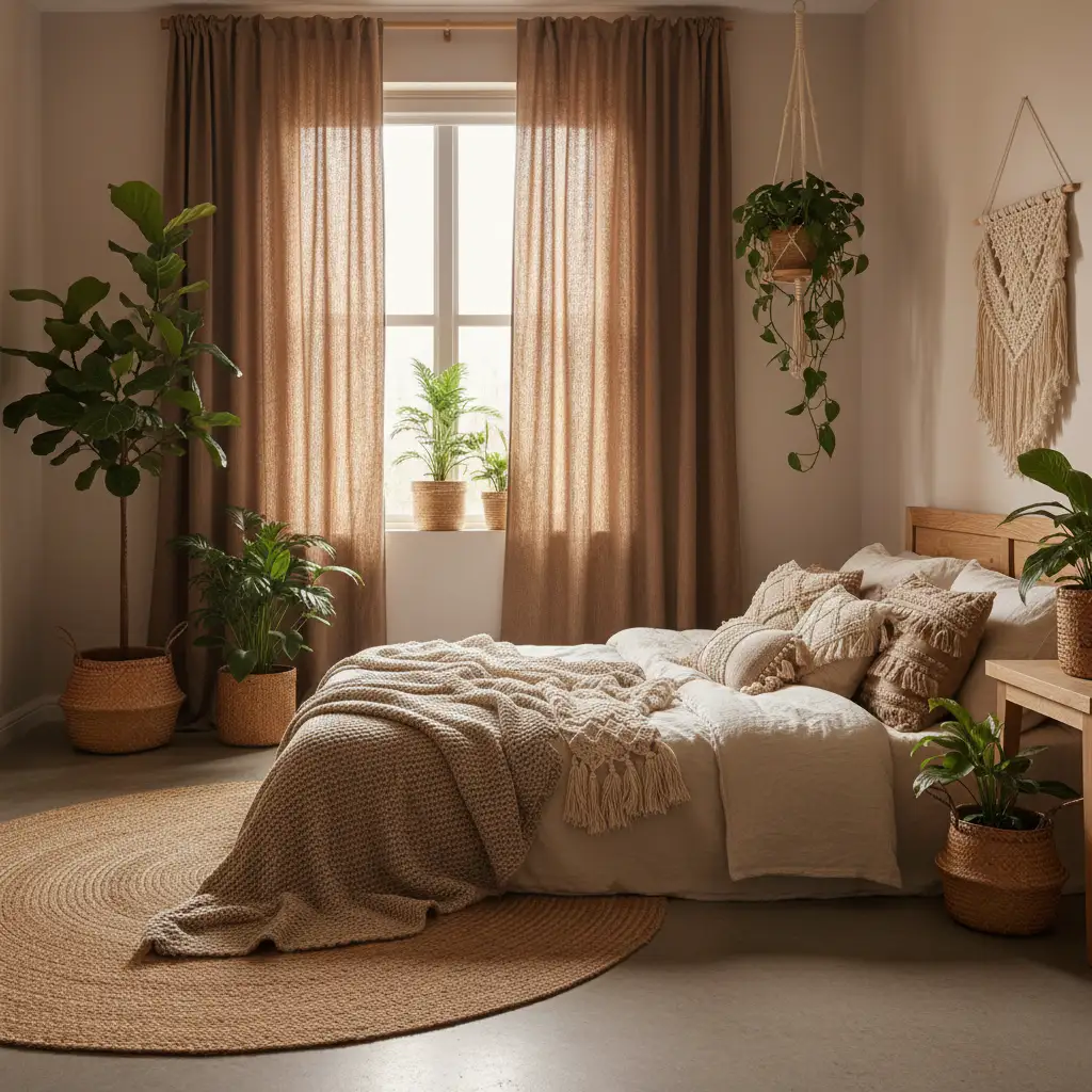 Boho Brown Curtains for Cozy Bedrooms 1