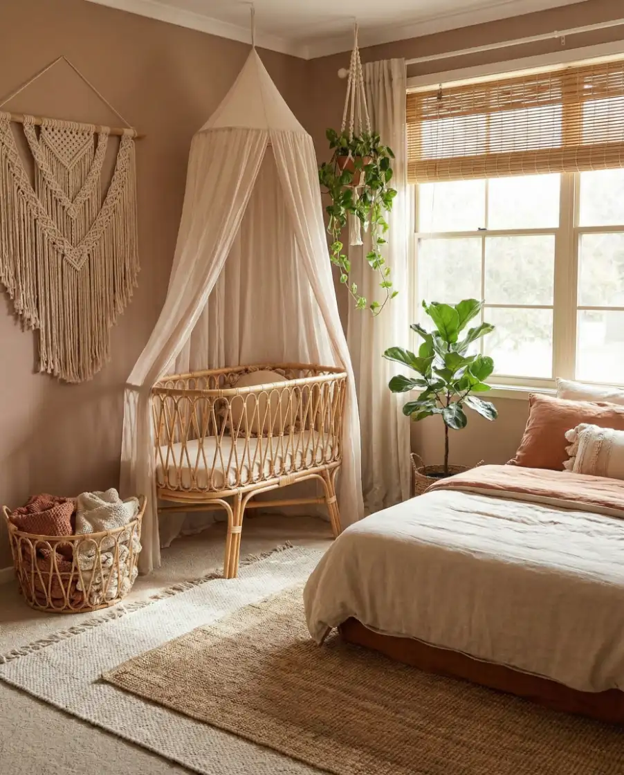 Boho Nursery with Natural Textures 1