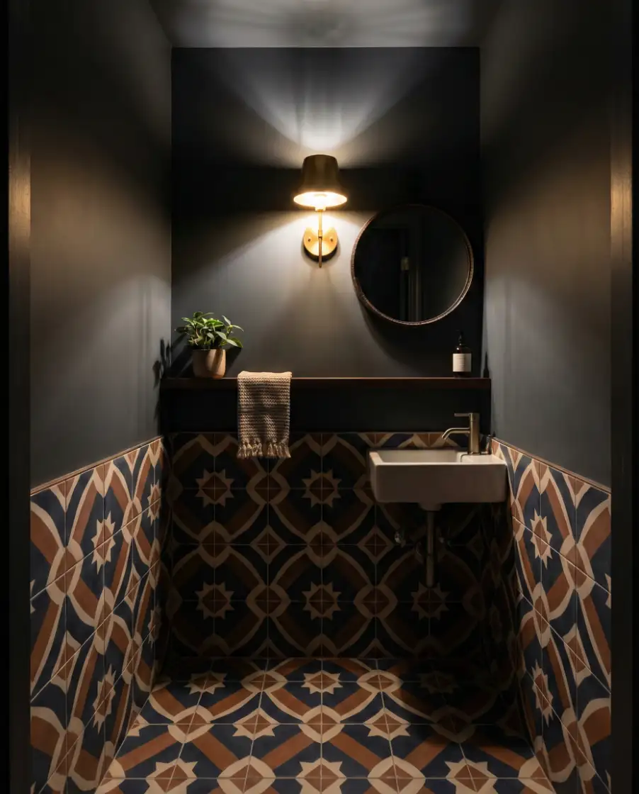 Bold Basement Half Bathroom 1