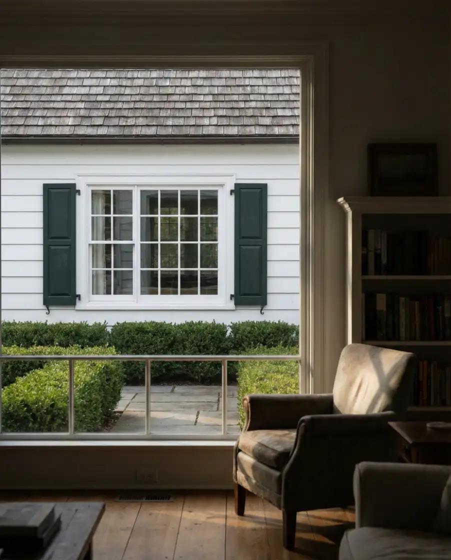 Classic White with Deep Green Shutters 2