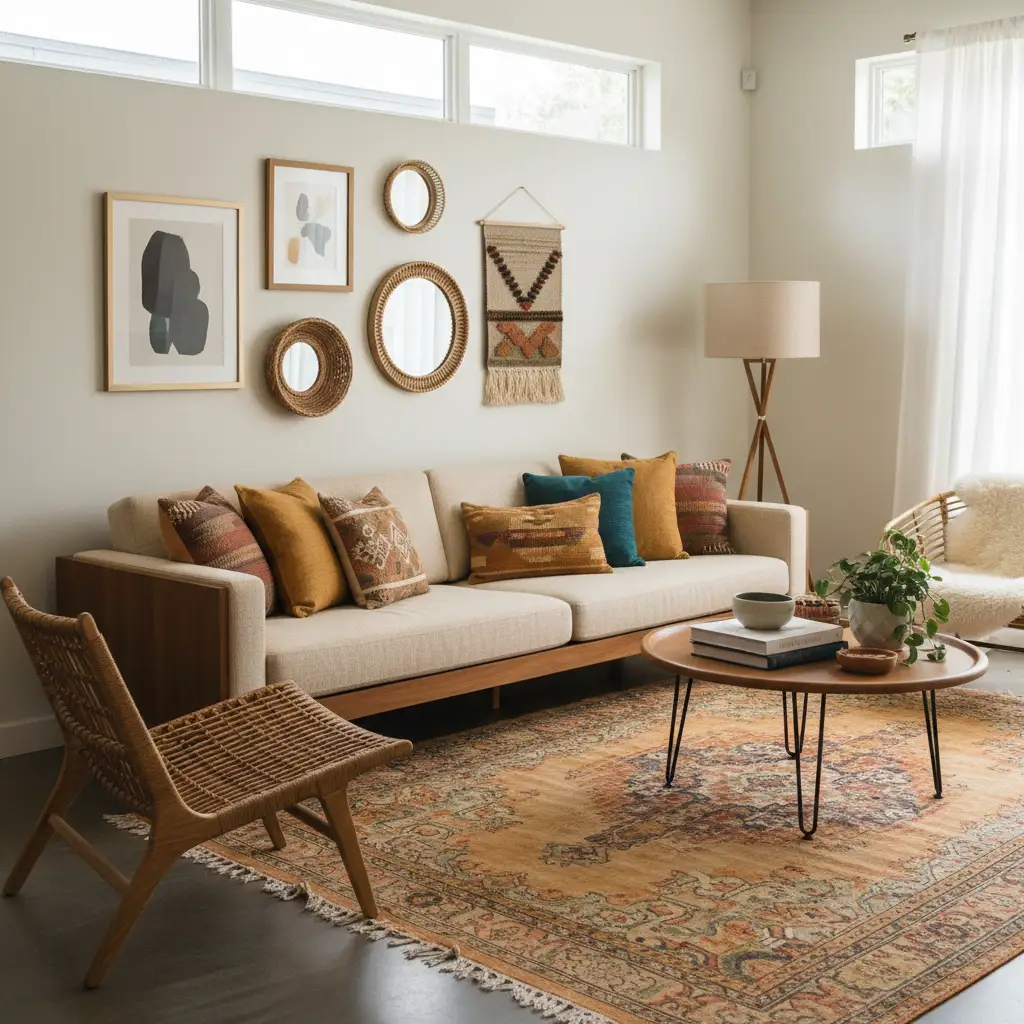 Colorful Boho Meets Mid Century Lines 2