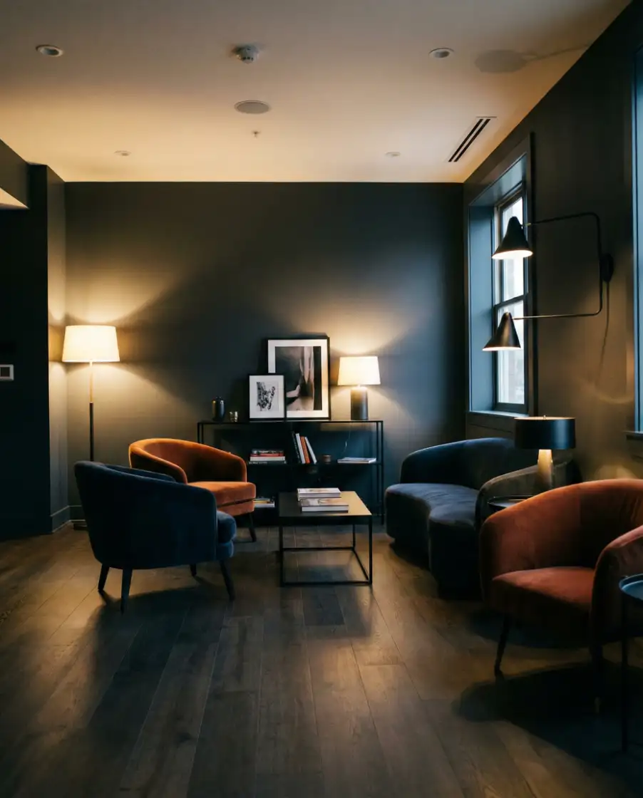 Contemporary Living Room with Dark Contrast 2