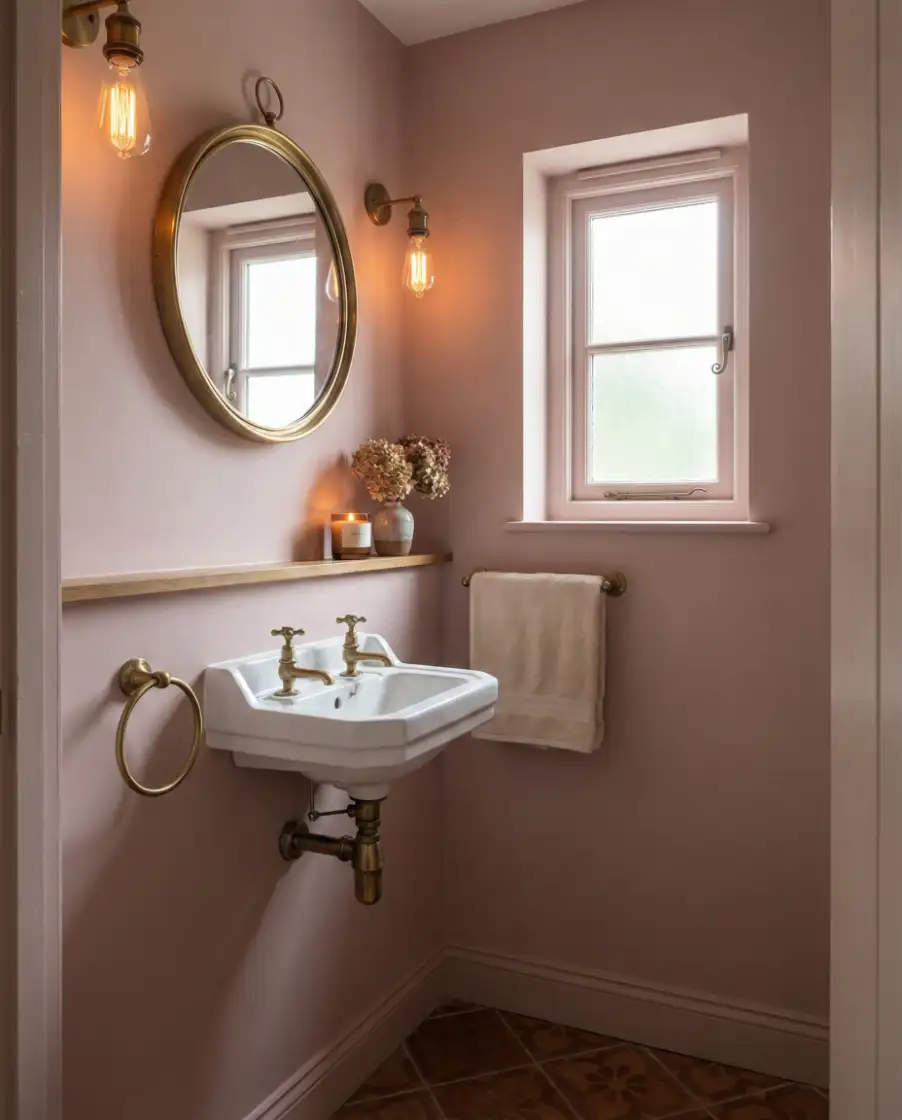 Cute Pink Guest Half Bathroom 1