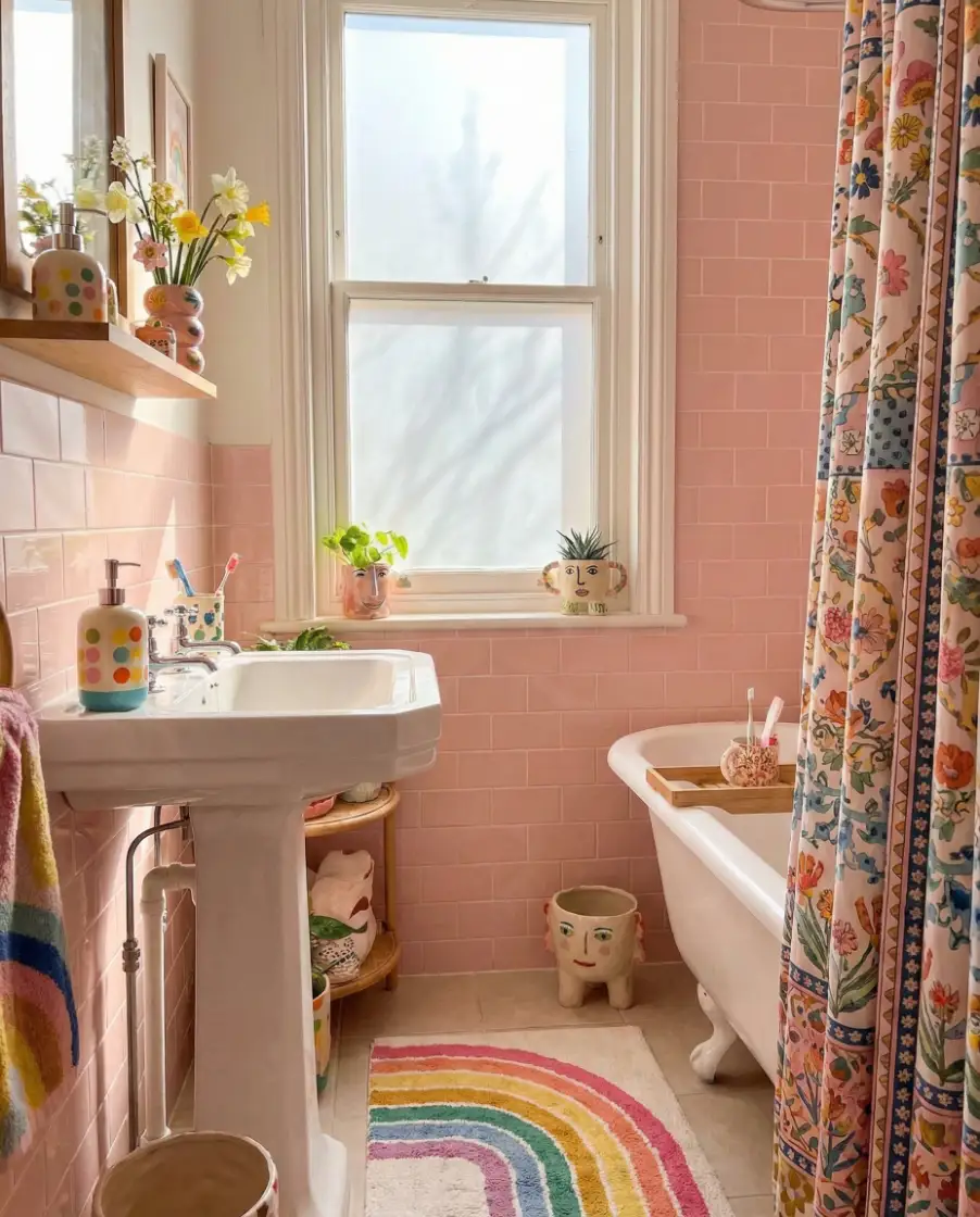 Cute and Colorful Spring Bathrooms 1