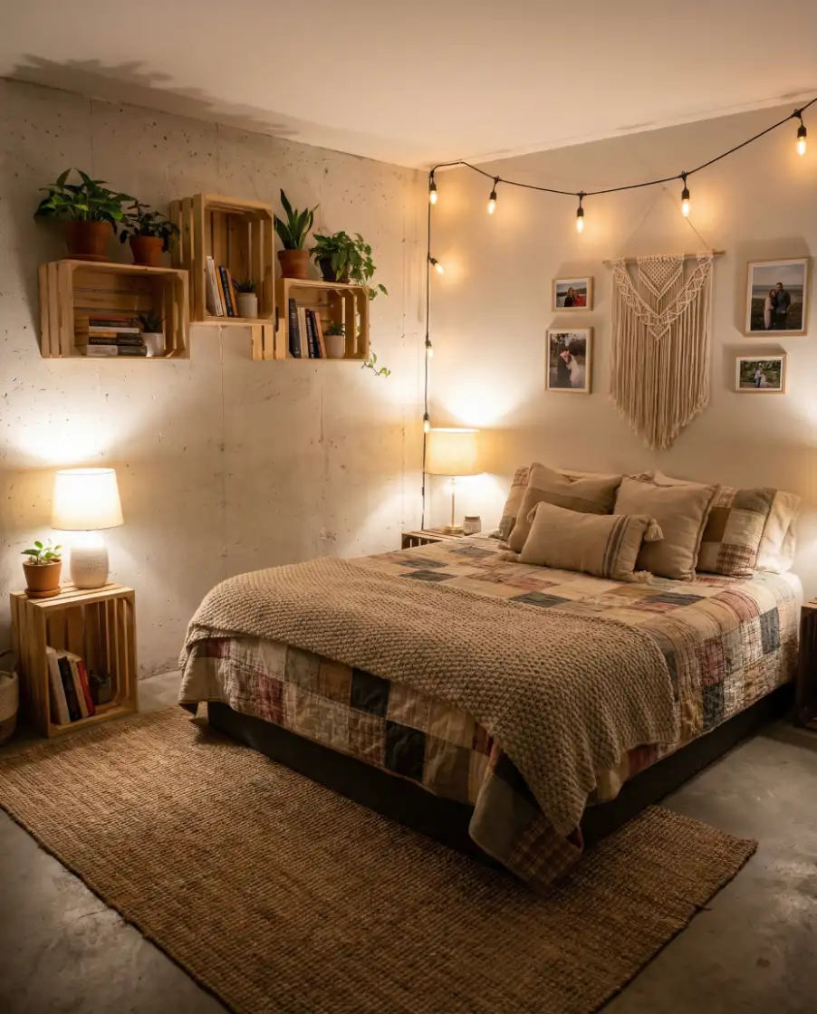 DIY No-Window Basement Bedroom with Personal Touches 2