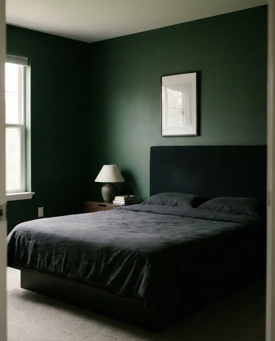 Dark Green with Black Headboard 1