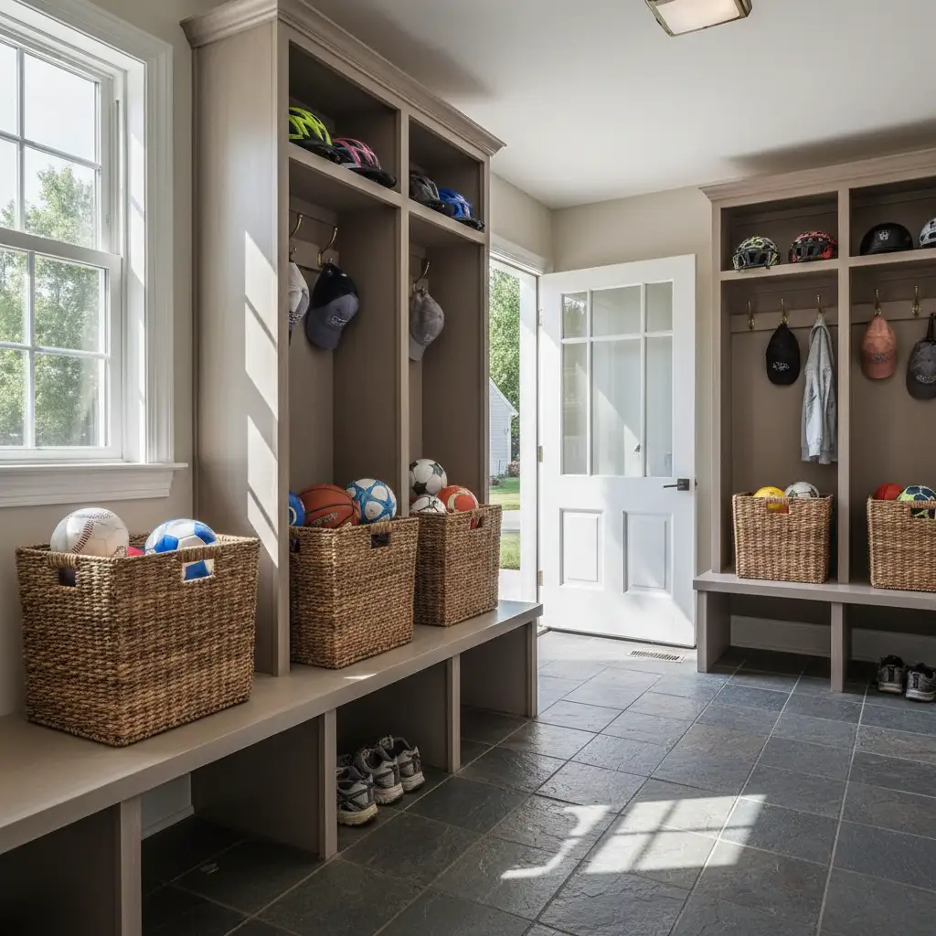 Entryway Garage Mudroom for Sports Gear 2
