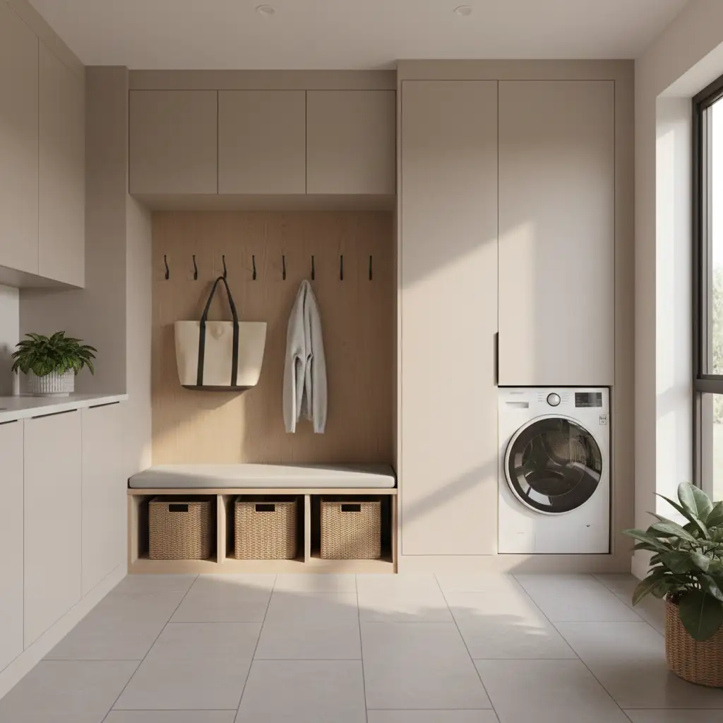 Entryway Modern Mudroom with Contrast 2