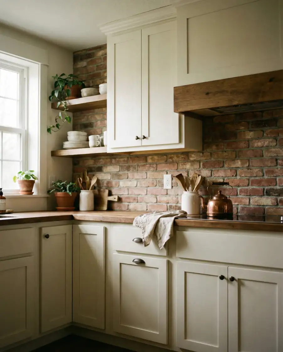 Farmhouse Brick-Inspired Backsplash 1