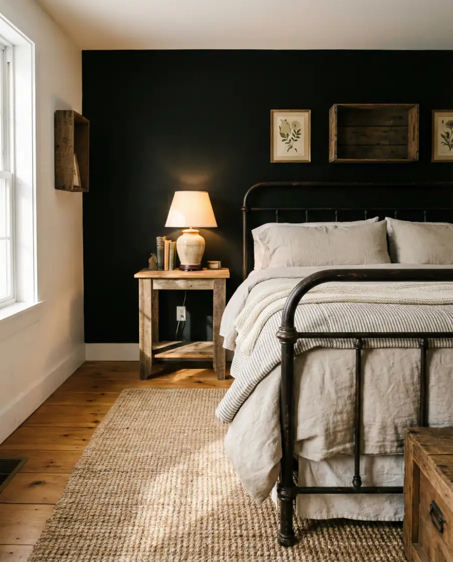 Farmhouse-Inspired Black Accent Wall 2