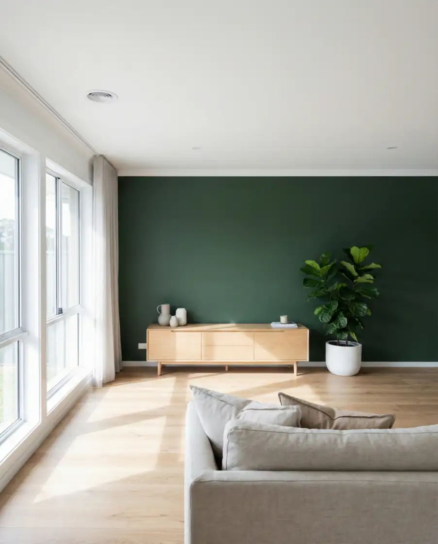 Forest Green and White Walls Contrast 2