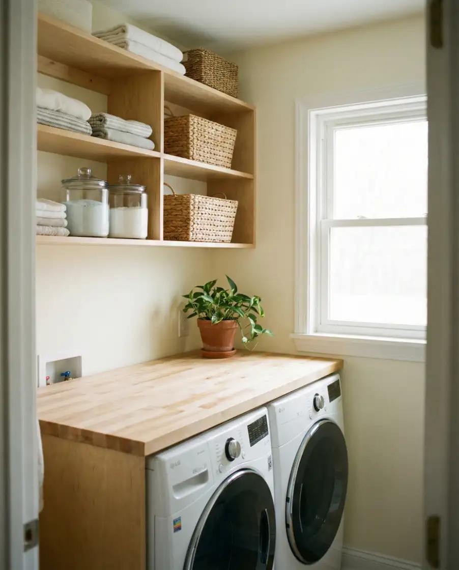Front Loader Laundry Rooms With Sleek Lines 2