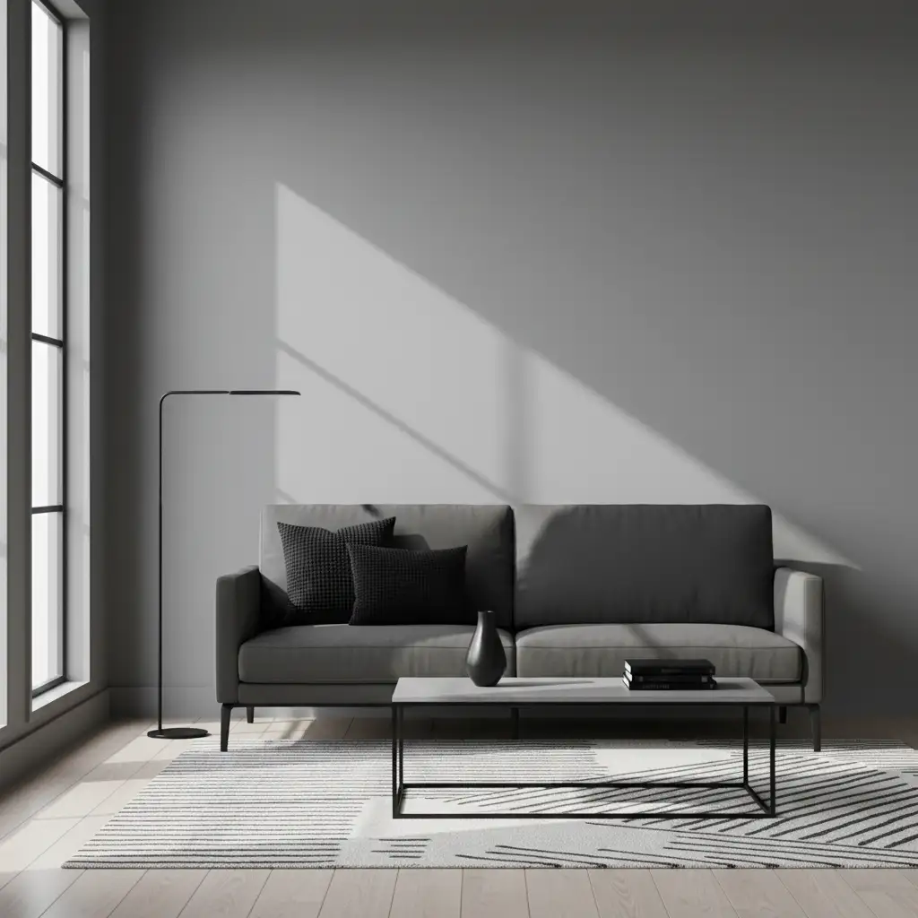 Gray with Black Accents in Small Spaces 1