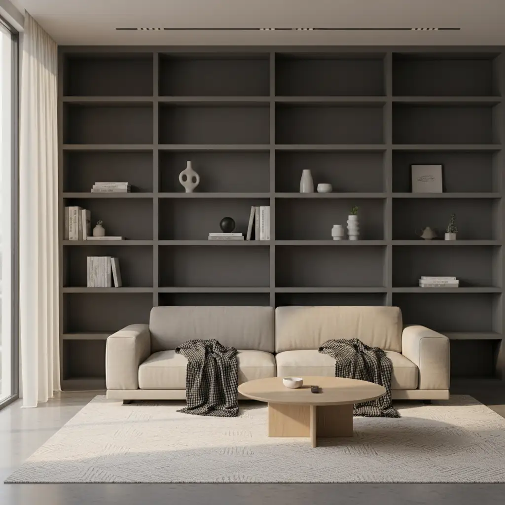 Gray with Built-In Shelving 2