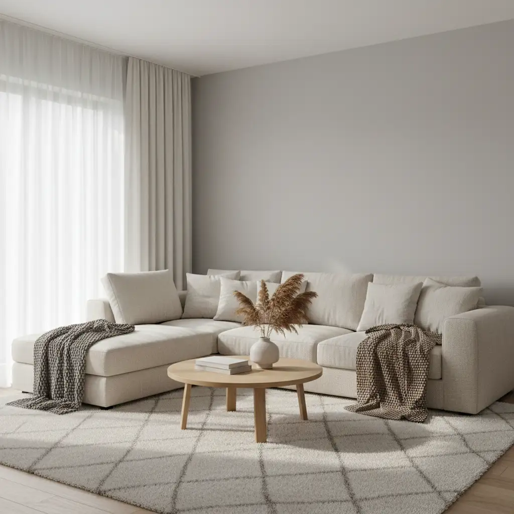 Gray with Curtains That Frame the Room 2