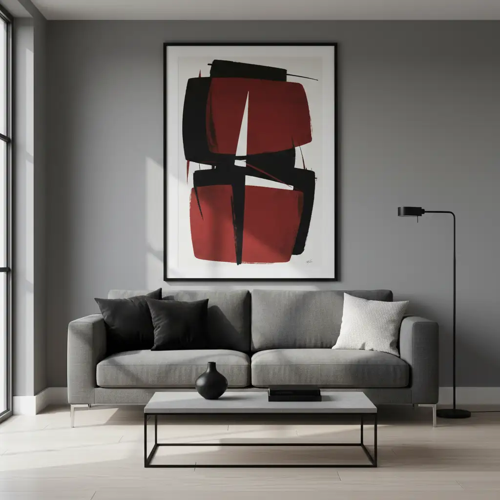 Gray with Red and Black Graphic Accents 1