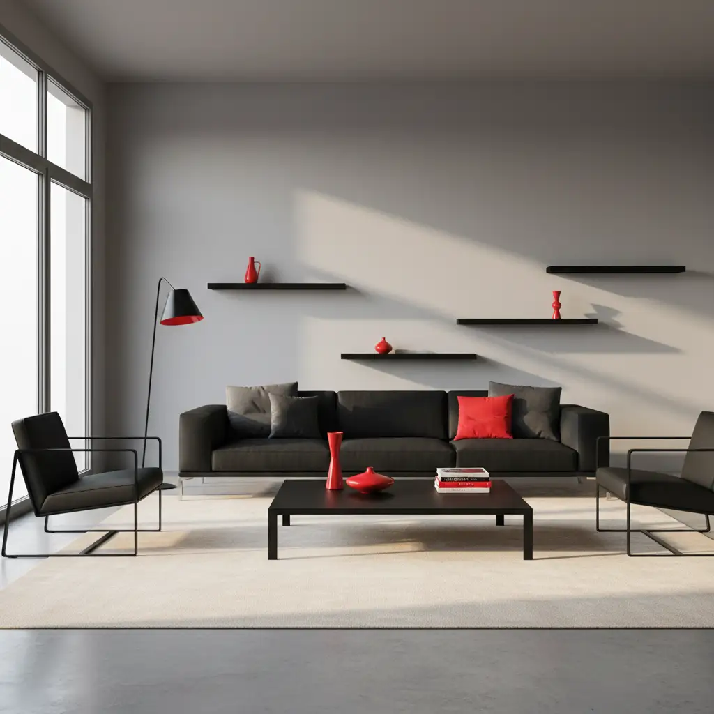 Gray with Red and Black Graphic Accents 2