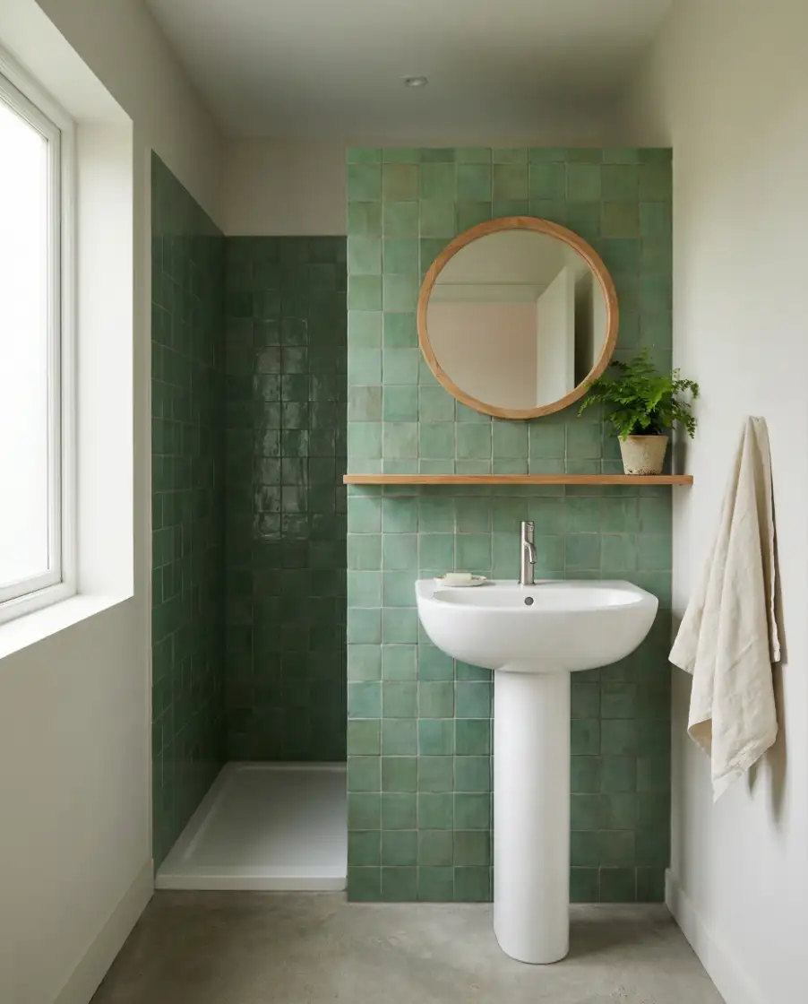 Green Accents in Small Bathrooms 2
