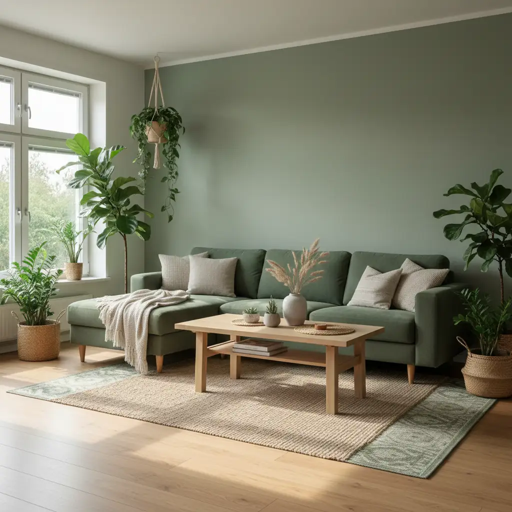 Green Living Rooms That Feel Restorative 1
