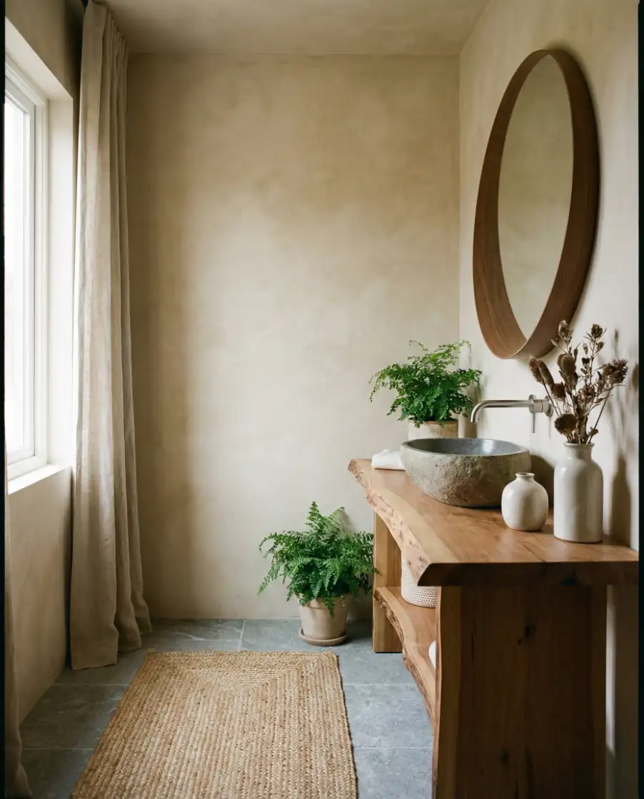 Green Nature-Inspired Half Bath 2
