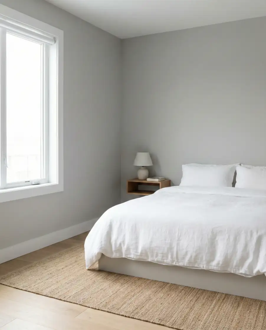 Grey and White Minimal Bedroom 1