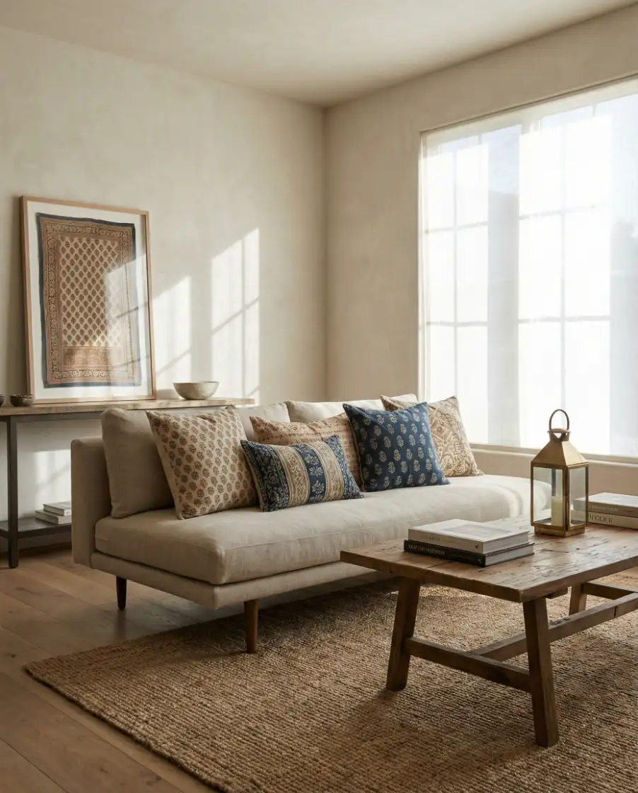 Indian-Inspired Contemporary Living Room 1