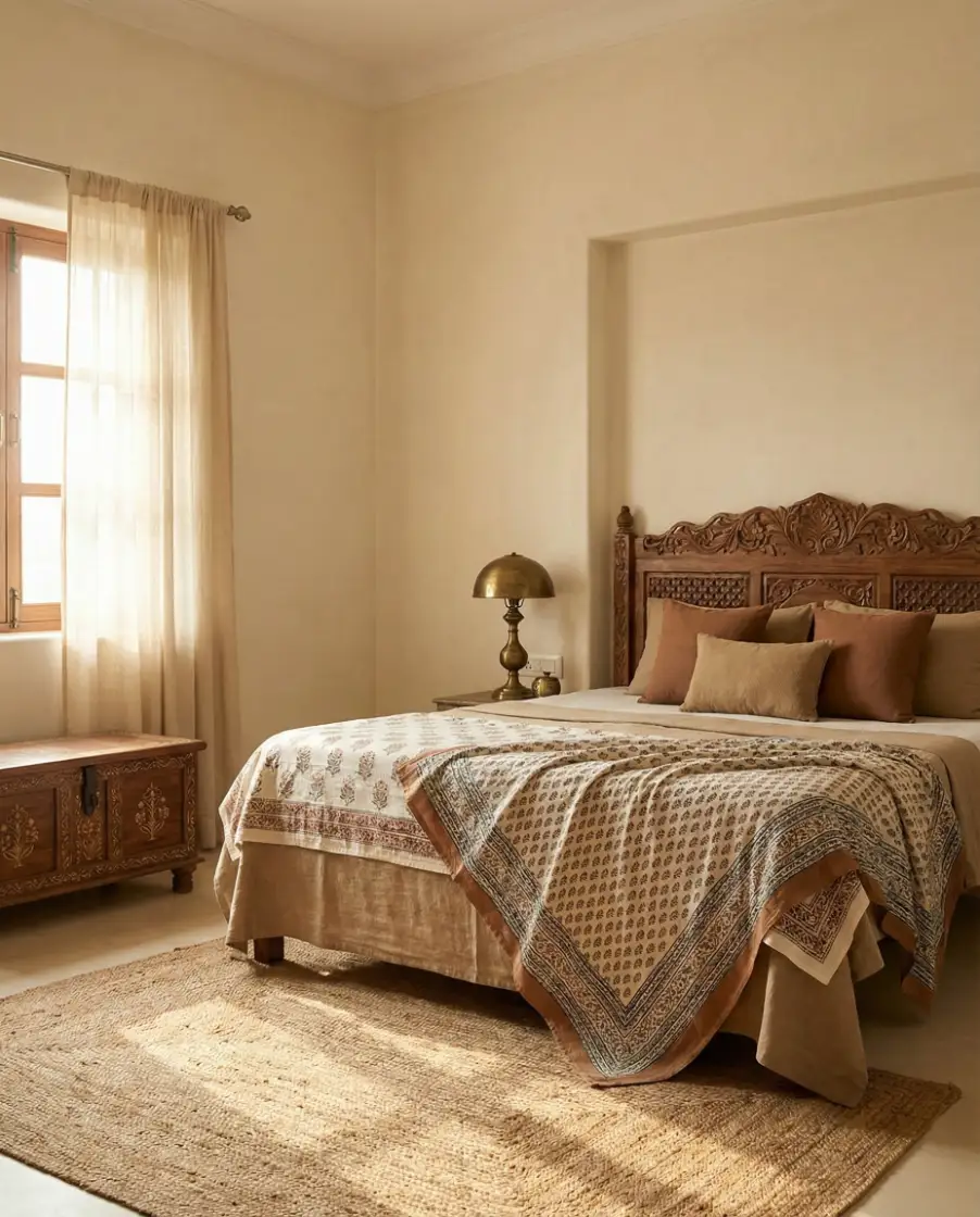 Indian-Inspired Serene Bedroom 1