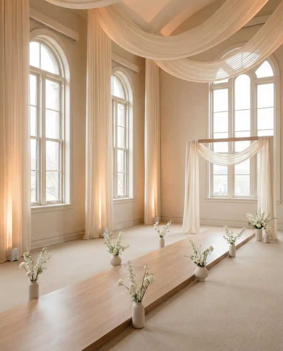 Indoor Elegant Draped Ceremony 2