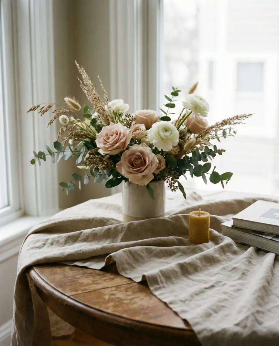 Indoor Elegant Round Table Florals 2